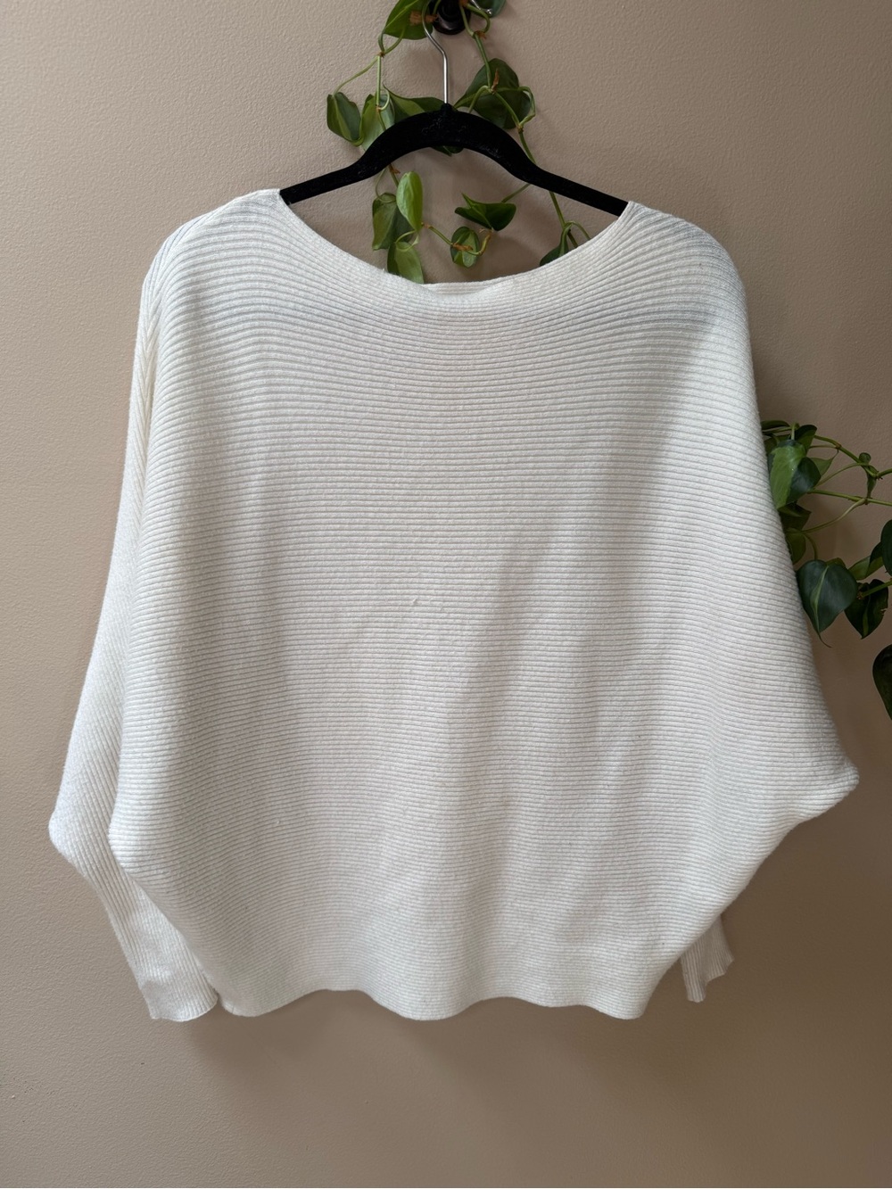 Philosophy White Boatneck Ribbed Women's Sweater